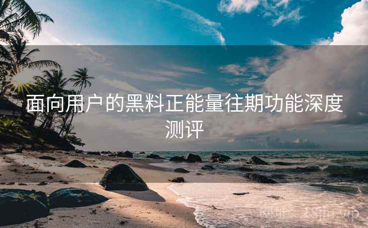 面向用户的黑料正能量往期功能深度测评