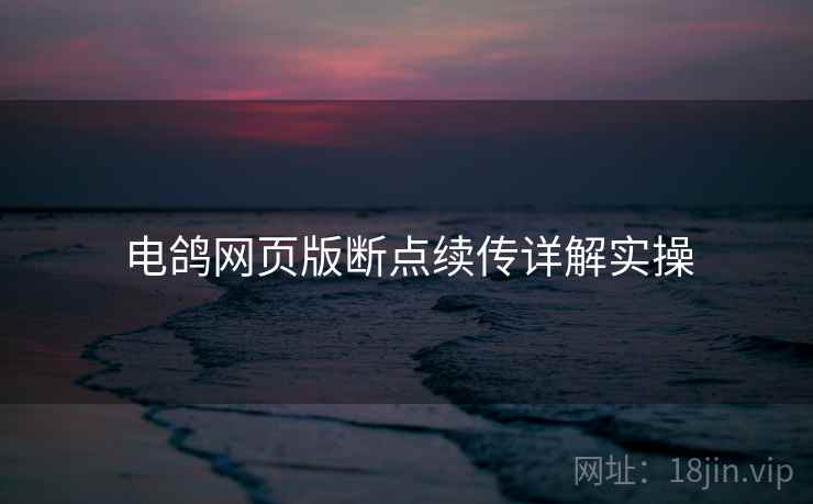 电鸽网页版断点续传详解实操 电鸽网页版断点续传详解实操