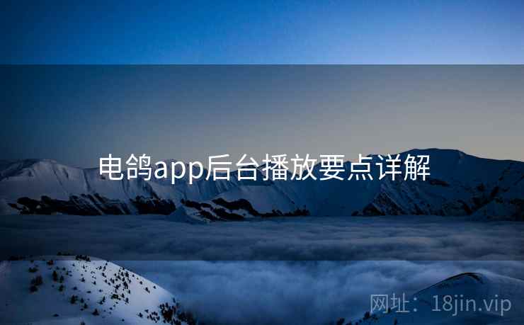 电鸽app后台播放要点详解